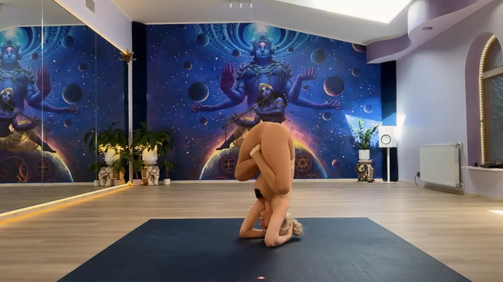 Urdhva Padmasana ja Pindasana in Sirsasana