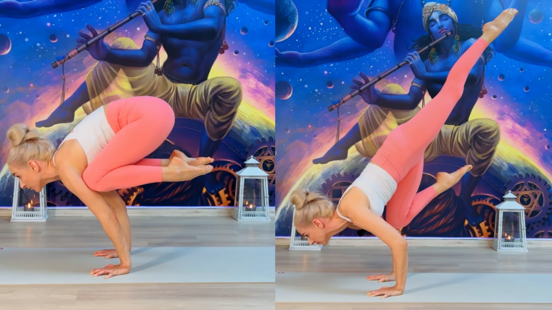 Bakasana ja Eka Pada Bakasana
